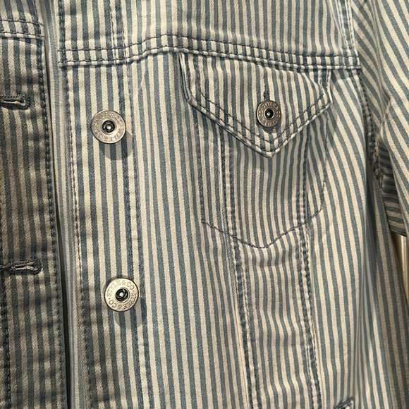Style & Co. Blue and White Striped Jean Jacket - Picture 3 of 3